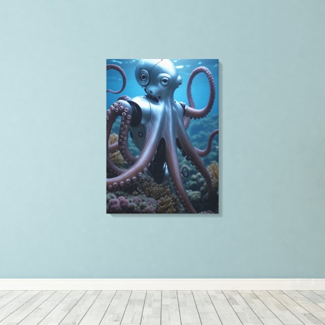 Impression de toile Cyber Octopus (Insitu (Plancher de Bois))
