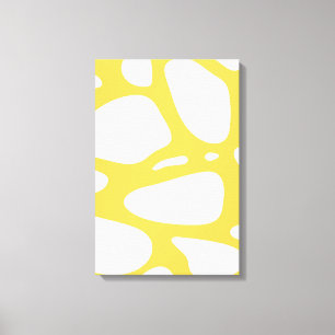 Impression de toile d'art abstrait jaune et blanc