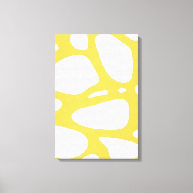 Impression de toile d'art abstrait jaune et blanc (Recto)