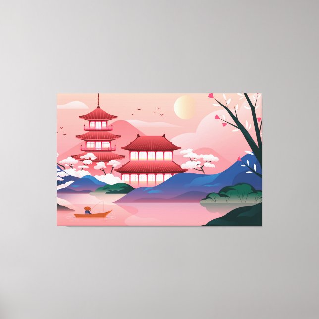 Impression de toile d'art de style japonais (Recto)
