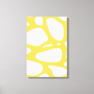 Impression de toile d'art jaune et blanc