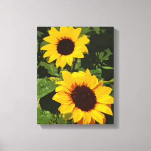 Impression de toile de design de tournesol jaune
