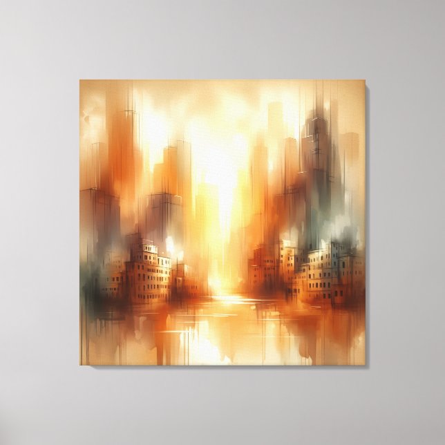 Impression de toile de paysage de ville abstraite (Recto)