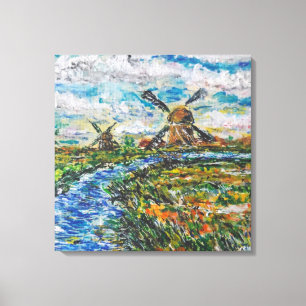 Impression de toile de paysage des Pays-Bas