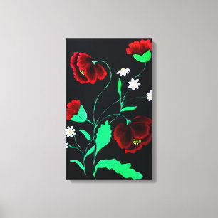 Impression de toile de poppies rouges vibrantes