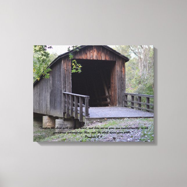 Impression de toile du pont couvert de la crique d (Recto)