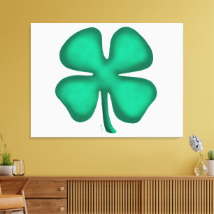 Impression de toile en tissu Lucky 4 Leaf irlandai
