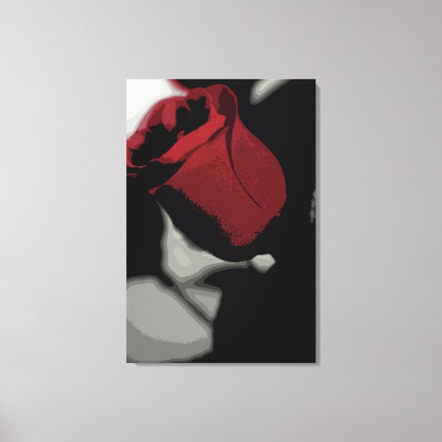 Impression de toile enroulée - Rose rouge simple (Recto)
