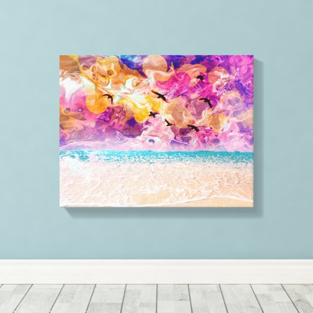 Impression de toile étirée avec plage (Insitu (Plancher de Bois))