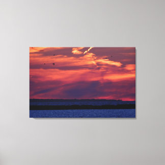 Impression de toile étirée du coucher de soleil du