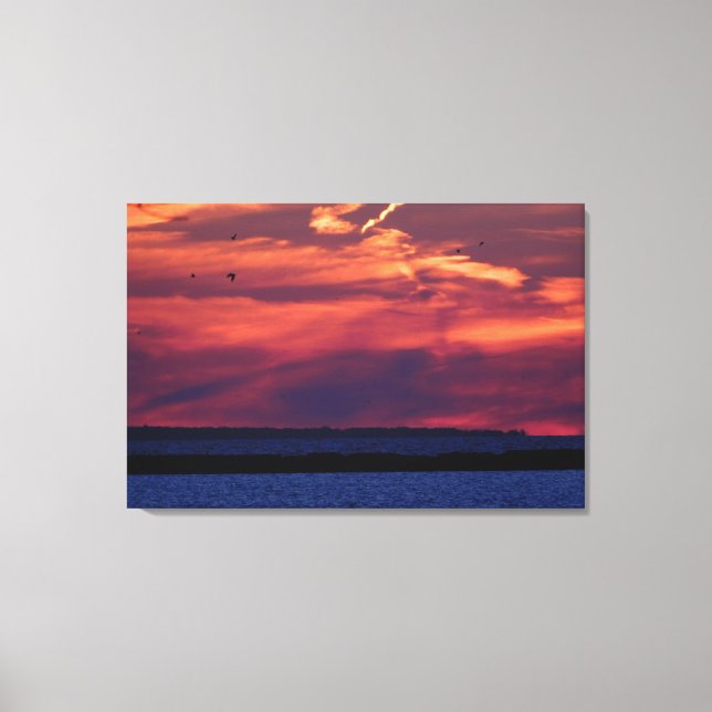 Impression de toile étirée du coucher de soleil du (Recto)