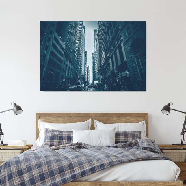 Impression de toile - Metropolis Blue Monochrome (Insitu(Chambre))