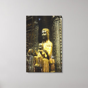 impression de toile noire madonna montserrat