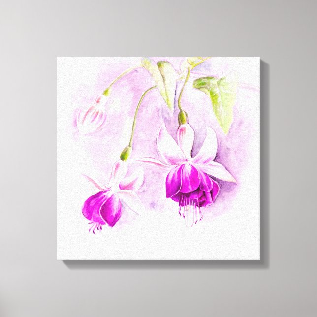 Impression de toile rose violet de fleur d'art Fuc (Recto)