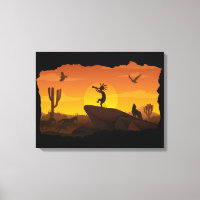 Impression de toile Sunset Kokopelli