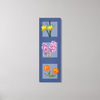 Impression de toile - Triptyque botanique sur bleu