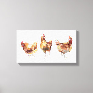 Impression de toile - Trois poulets d'élevage