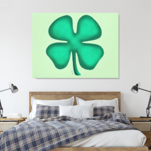 Impression de toile verte Lucky 4 Leaf Irish Clove