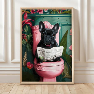 Impression de toilette de bouledogue français de s