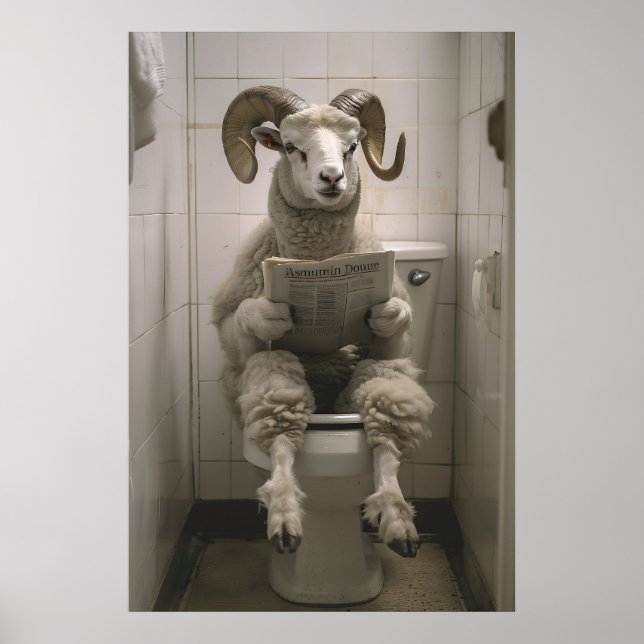 Impression de toilettes de bélier drôle Grand mout (Devant)