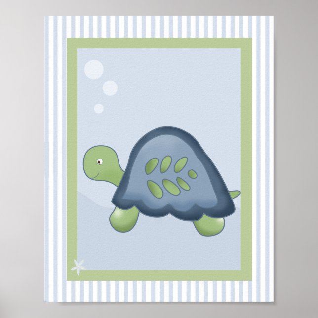IMPRESSION DE TORTUE DE RÉCIF 8x10 POUR NURSERY (Devant)