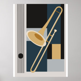Impression de trombone Bauhaus, musique moderne du