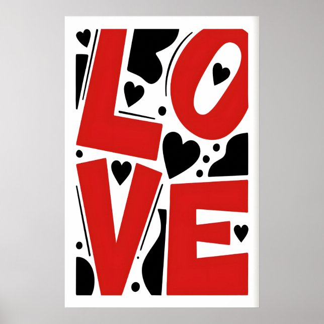Impression de typographie d'amour Art de lettre ve (Devant)