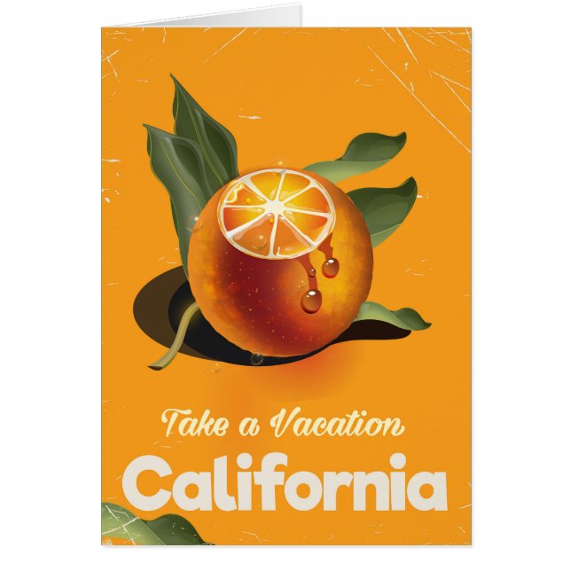 Impression de vacances de style rétro Orange Calif (Devant)