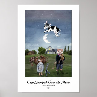 Impression de vache ayant sauté par-dessus la lune