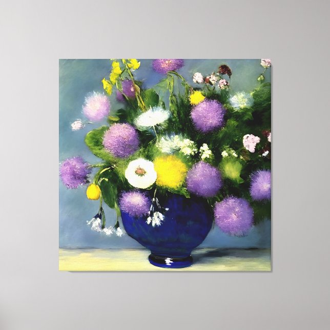 Impression de vase de fleurs de couleur douce (Recto)