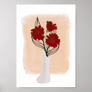Impression de vase floral aquarelle botanique mini