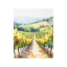 Impression de vigne à l'aquarelle sur métal