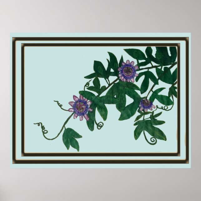 Impression de vigne de passiflore, Affiche (semi-b (Devant)