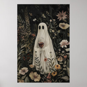 Impression de vin fantôme floral, Halloween de la