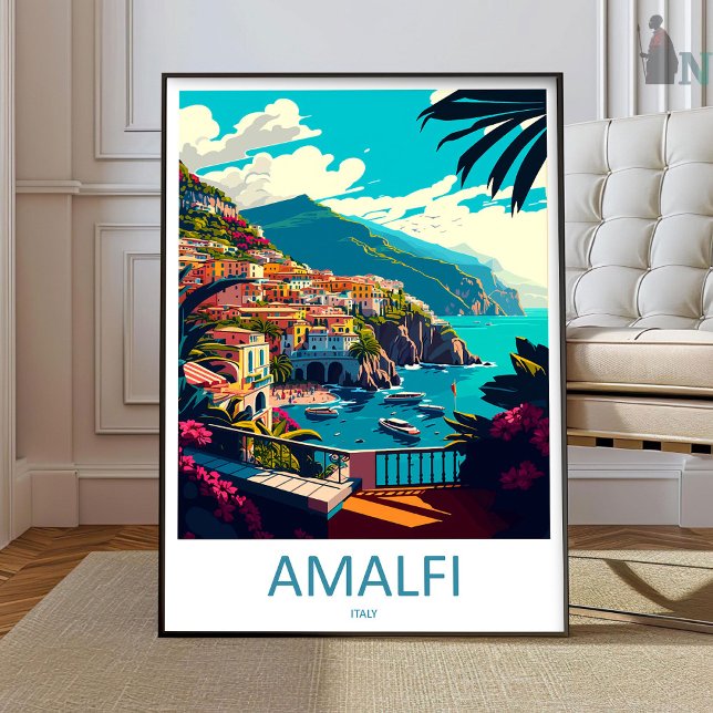 Impression de voyage à Amalfi, affiche de voyage d (Créateur téléchargé)