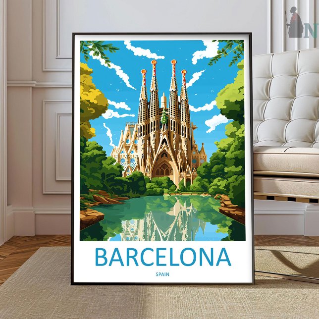 Impression de voyage à Barcelone Art mural Barcelo (Créateur téléchargé)