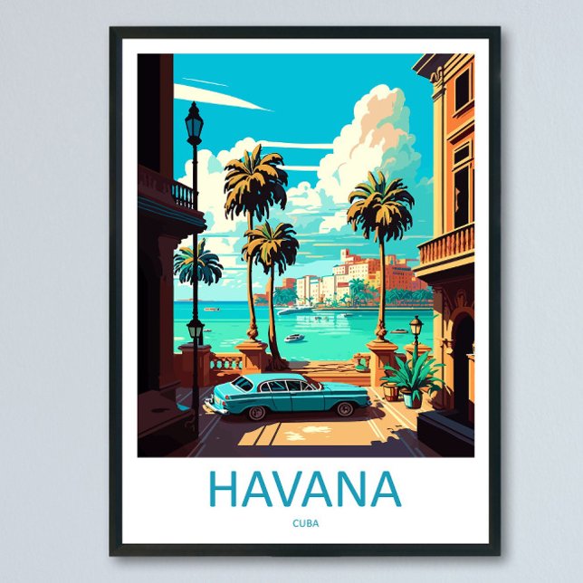 Impression de voyage à La Havane sur toile décorat (Créateur téléchargé)