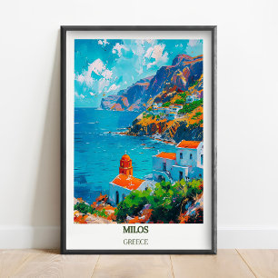 Impression de voyage à Milos, Affiche de voyage à
