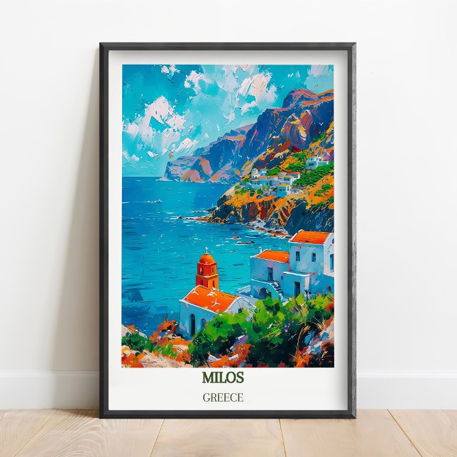 Impression de voyage à Milos, Affiche de voyage à  (Créateur téléchargé)