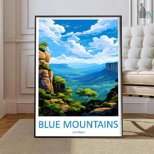 Impression de voyage Blue Mountain Art mural Blue