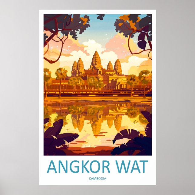 Impression de voyage d'Angkor Wat, art mural d'Ang (Devant)