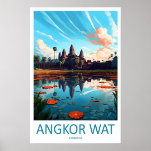 Impression de voyage d'Angkor Wat, art mural d'Ang