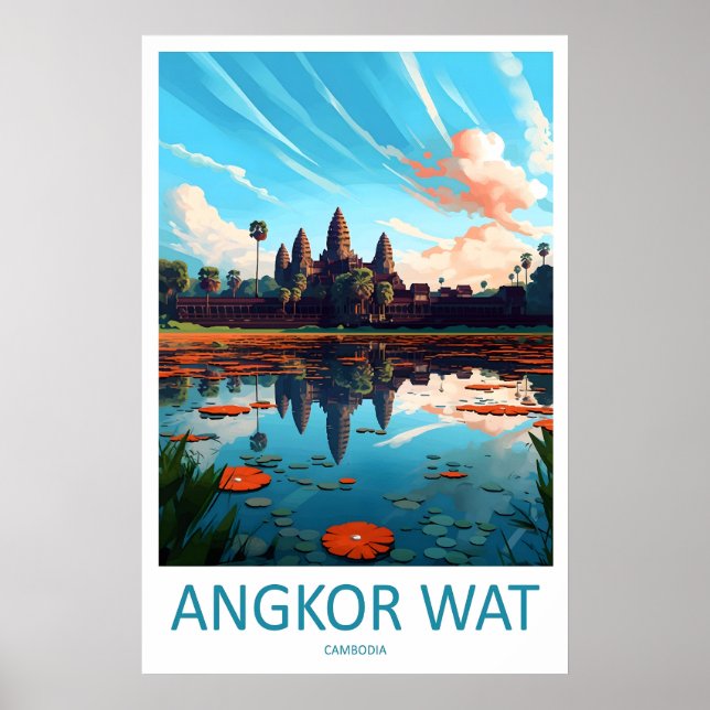 Impression de voyage d'Angkor Wat, art mural d'Ang (Devant)