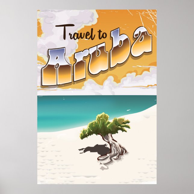 Impression de voyage de plage vintage Aruba (Devant)