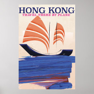 Impression de voyage de style vintage de Hong Kong