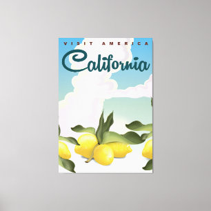 Impression de voyage vintage des citrons de Califo