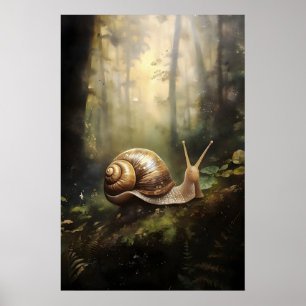 Impression d'escargot dans la forêt automnale, boi
