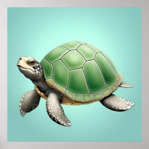 Impression détaillée d'animal aquatique de tortue 