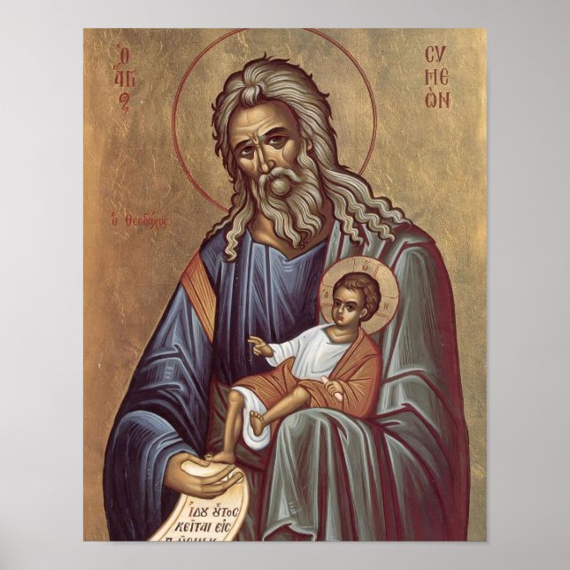 Impression d'icône orthodoxe de St. Siméon le Dieu (Devant)
