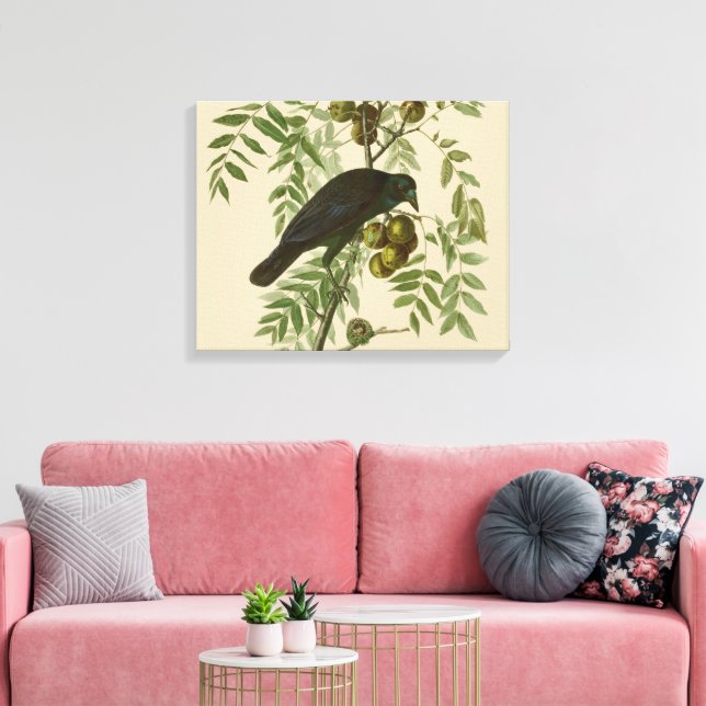 Impression d'oiseau Grackle violet d'Audubon Botan (Insitu(Salon))